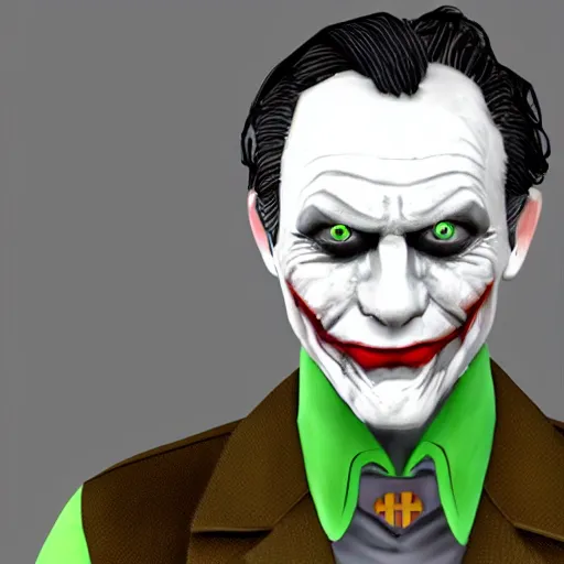 Prompt: The Joker as Gordon freemen from halflife 2, video game accurate model