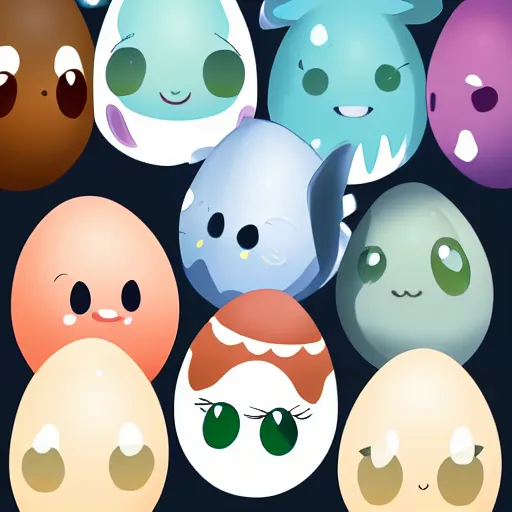 Prompt: adorable egg critter trending on pixiv