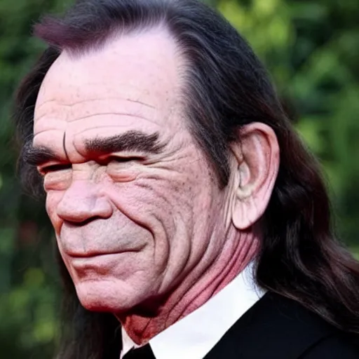 Image similar to tommy lee jones with very long hair, photograph