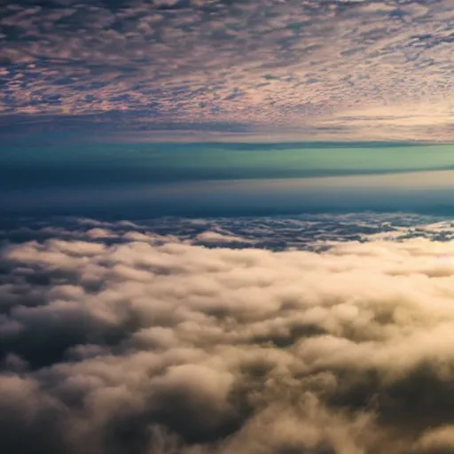 Image similar to a city in the middle of the clouds