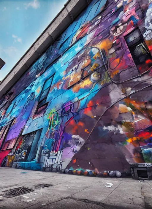 modern street art ; unreal engine ; wide angle ; | Stable Diffusion ...