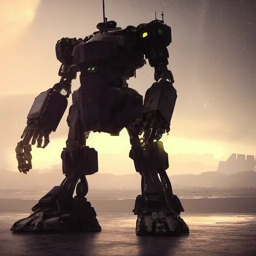 Prompt: giant mech, ultra detailed, 8k render, octane render, unreal engine, too real, sci-fi,