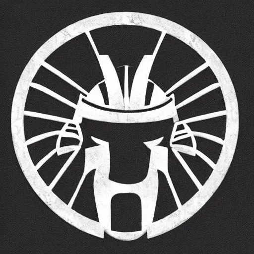 Image similar to sparta helmet with a wreath circular logo