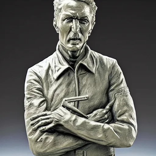 Prompt: sculpture of heroic war hero by stanisław szukalski