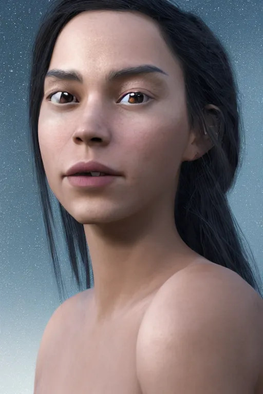 Image similar to Zoe Castillo from videogame Dramfall Chapters and the larguest journey , photorealism, full body, white ambient background, unreal engine 5, hyperrealistic, highly detailed, XF IQ4, 150MP, 50mm, F1.4, ISO 200, 1/160s, natural light, Adobe Lightroom, photolab, Affinity Photo, PhotoDirector 365, realistic