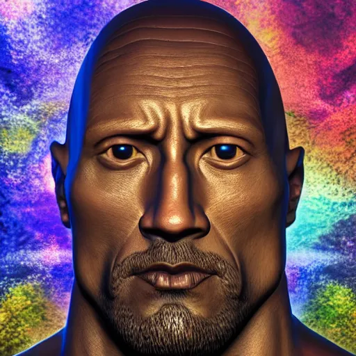 Image similar to photorealistic stone statue of dwayne johnson. hyperdetailed photorealism, 1 0 8 megapixels, amazing depth, glowing rich colors, powerful imagery, psychedelic overtones, 3 d finalrender, 3 d shading, cinematic lighting, artstation concept art