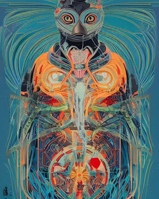 Image similar to Tristan Eaton, victo ngai, peter mohrbacher, artgerm portrait of a symmetrical penguin