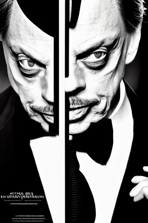 Image similar to extremely beautiful steve buscemi dressed as james bond, symmetrical, cinematic, elegant, luxury, real photography, 4 k, ultra hd, times journal cover