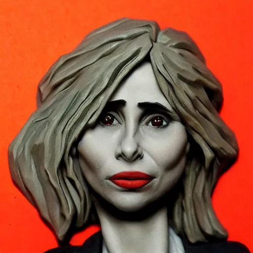 Image similar to rosanna arquette made out of polymer clay detailed sculpture trending on artstation