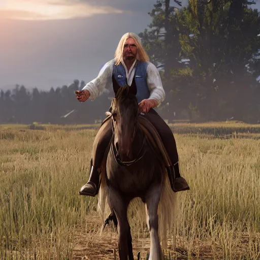 Prompt: a portrait of long!! white!! haired!! angry!! man!! as a red dead redemption 2 character shot from red dead redemption 2, ray tracing x, wet reflections, unreal engine 5, intricate details, fantasy, hyper realism, humongous view, smooth, cinematic