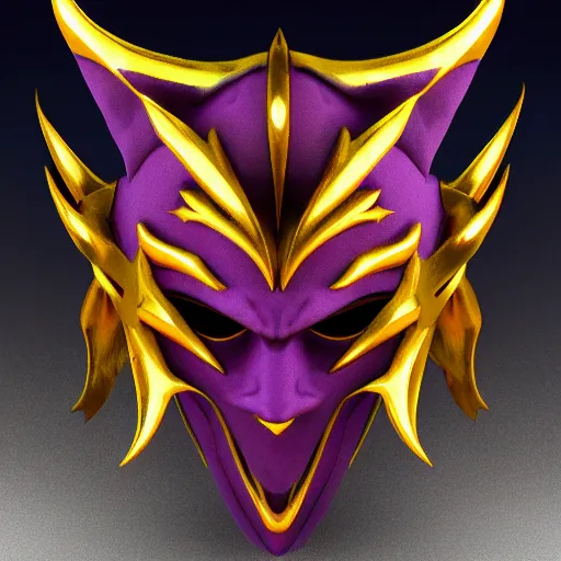 Prompt: demon Mask in the art style of a yugioh card , highly detailed, centered, sharp focus, octane render