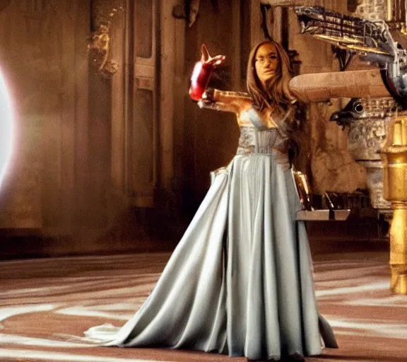 Image similar to a movie still of jennifer lopez as princess leigha in the movie star wars