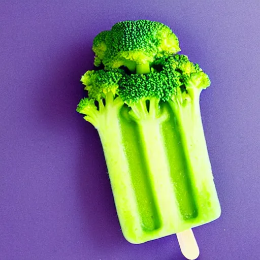 Image similar to popsicle made out of broccoli