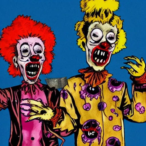 Prompt: zombie clowns from outer space