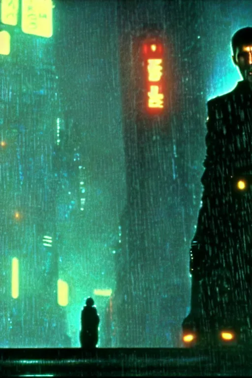 Image similar to long shot from the film blade runner, style of yoshii chie, cinematic, highly detailed