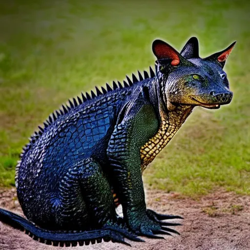 Prompt: a crocodile - cat - hybrid. animal photography,