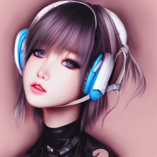 Prompt: realistic teasing detailed semirealism beautiful gorgeous cute Blackpink Lalisa Manoban white hair white cat ears blue eyes, wearing black camisole outfit, headphones, black leather choker full HD 4K high resolution quality WLOP, Aztodio, Taejune Kim, Guweiz, Pixiv, Instagram, Artstation