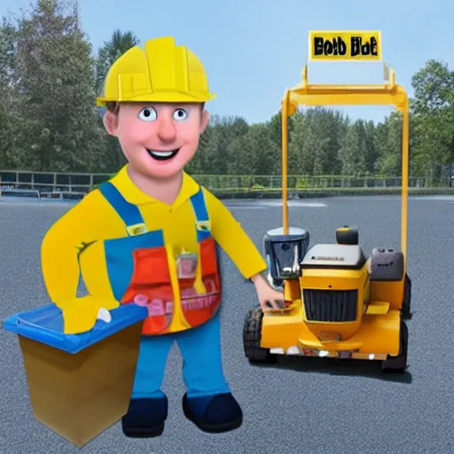 Image similar to bob from bob the builder spotted in real life, camera footage, realistic, 4 k, hyperrealistic, award winning