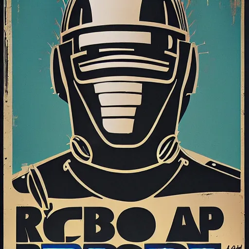 Prompt: a RoboCop poster by Saul Bass. Paper texture.