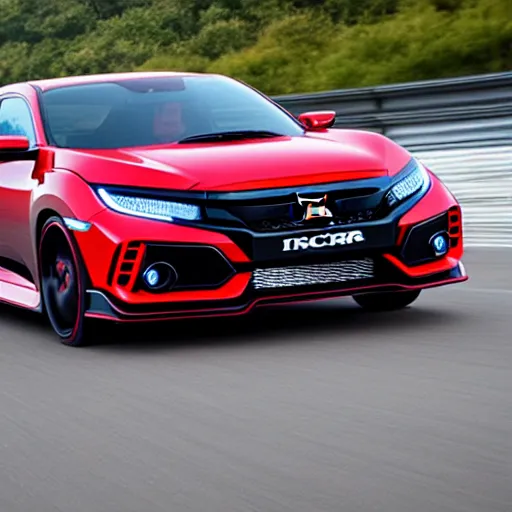 Prompt: 2023 honda civic type R, concept car,