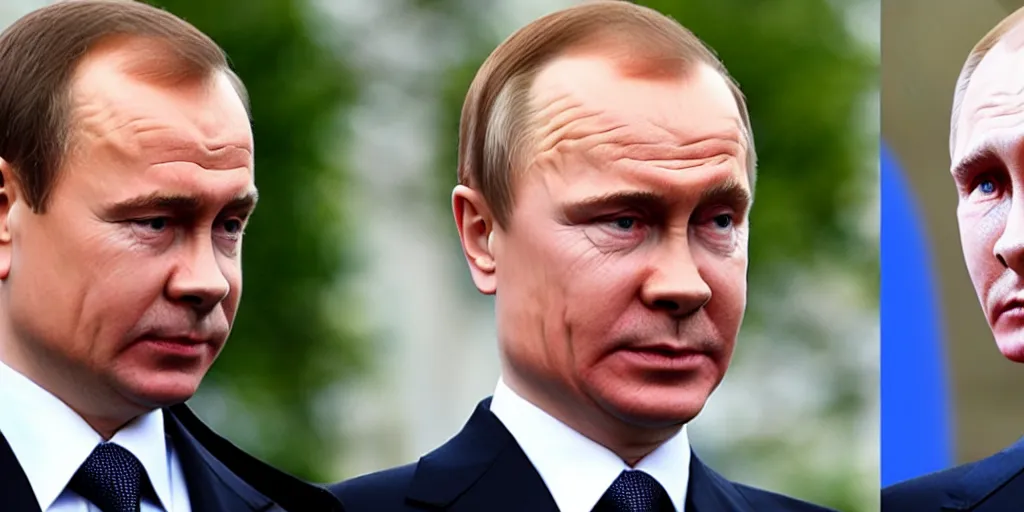 Prompt: medvedev and putin merged person