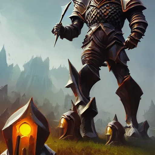 Image similar to a giant black chess knight statue, chess, battlefield background, bright art masterpiece artstation. 8 k, sharp high quality artwork in style of jose daniel cabrera pena and greg rutkowski, concept art by tooth wu, hearthstone card game artwork, chess piece