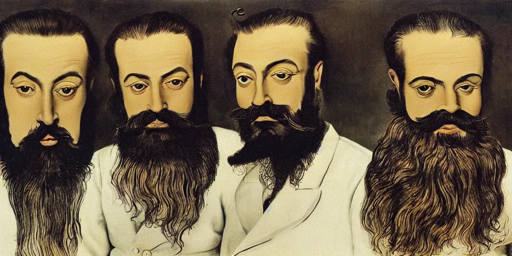 Prompt: bearded nation by salvador dali