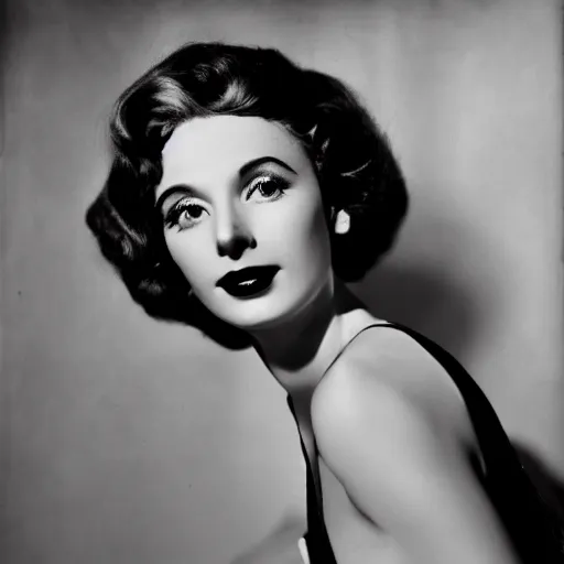 Image similar to portrait of an actress by Cecil Beaton, glamorous Hollywood style lighting, black and white, photorealistic