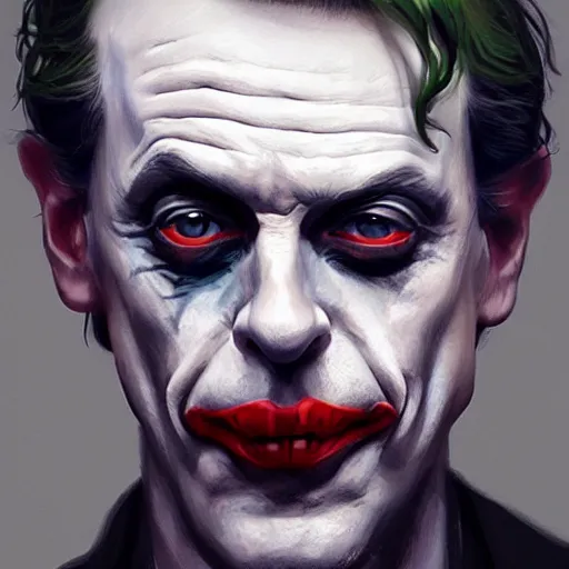 portrait of Steve Buscemi as The Joker, art by greg | Stable Diffusion ...