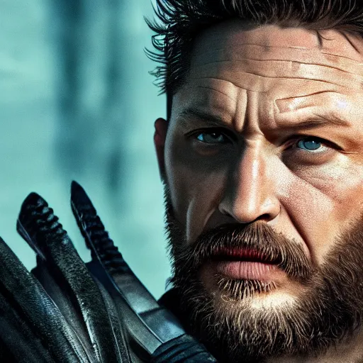 Image similar to Tom Hardy as wolverine 4K quality Photorealism