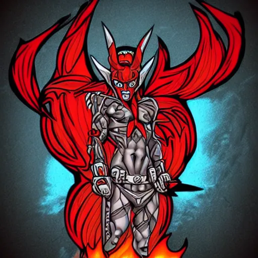 Image similar to tattoo sketch of a demon from game heroes 3 in old school style, vector,
