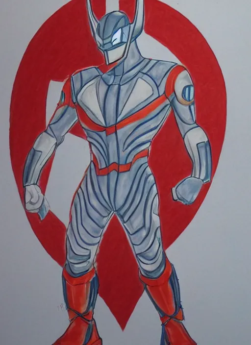 Prompt: ultraman draw by 6 years old