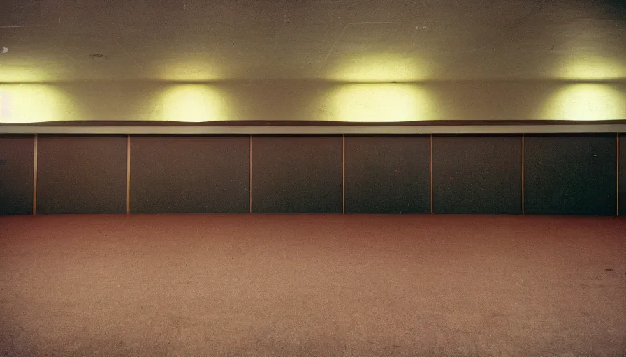 Prompt: 60s movie still of empty movie theater, cinestill 800t 50mm eastmancolor, liminal Space style, heavy grain-s 150