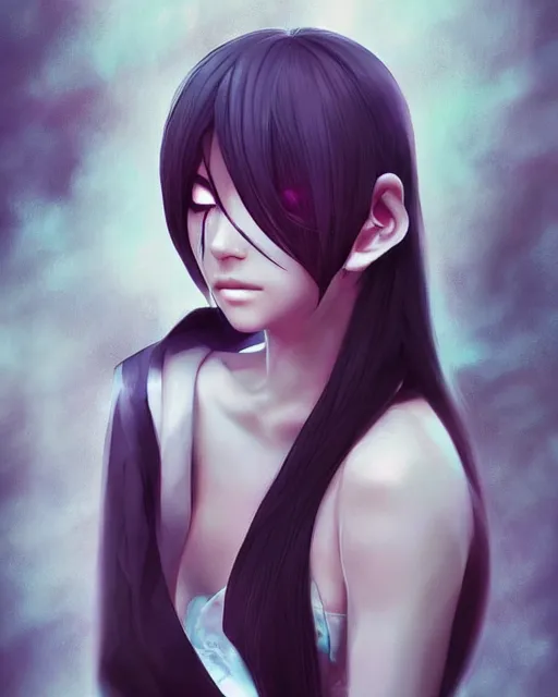 Image similar to beautiful portrait of a Model who looks like Rize Kamishiro, Tokyo Ghoul character design by Ross Tran, artgerm detailed, soft lighting