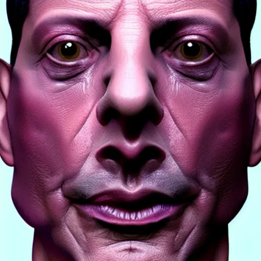 Image similar to close - up jeff goldblum face fused with violet plum ( ( lilac jeff goldblum's face ) ), jeff goldplum jeff goldblum sentient fruit, highly detailed, unreal engine, 3 d art, digital art, painting by greg rutkowski