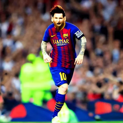 Image similar to super Saiyan Lionel Messi