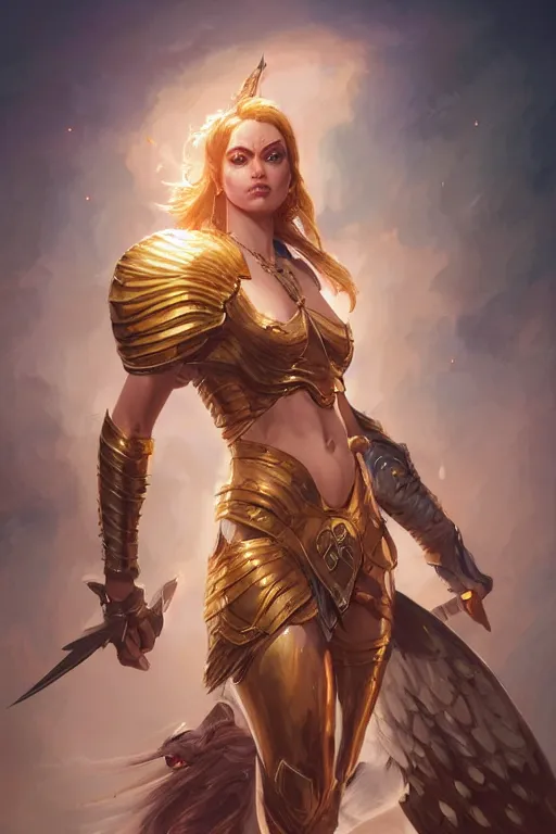 Image similar to amazon valkyrie athena, d & d, fantasy, portrait, highly detailed, headshot, digital painting, trending on artstation, concept art, sharp focus, illustration, art by artgerm and greg rutkowski and magali villeneuve