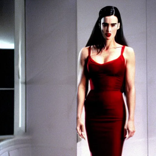 Image similar to Jennifer Connelly with a red dress in American Psycho (1999)