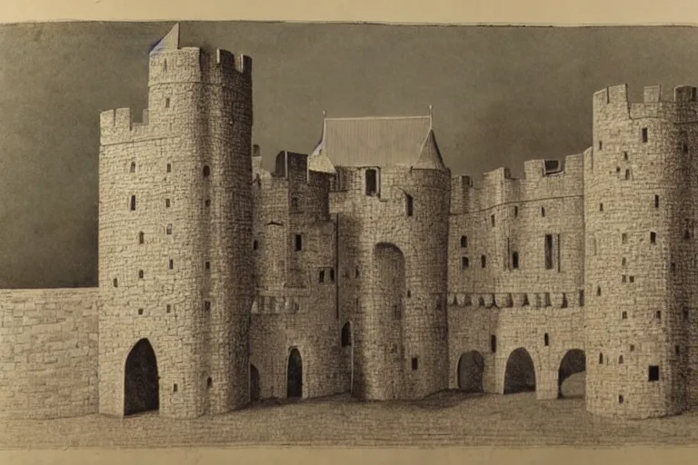 Image similar to a rendered completed castle