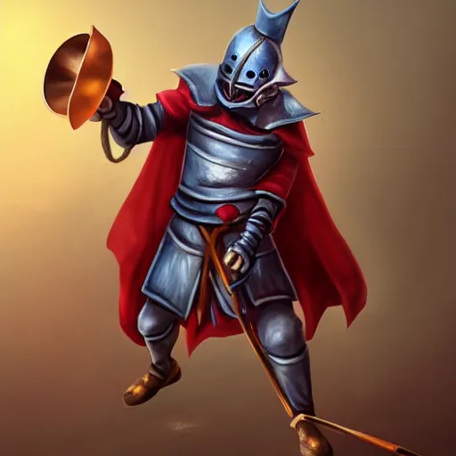 Prompt: of a realistic illustration dumb jester fool crusader knight that is the anti - communism crusader character, full plate, totally mad and yelling, shouting using a megaphone, artstation digital art,,