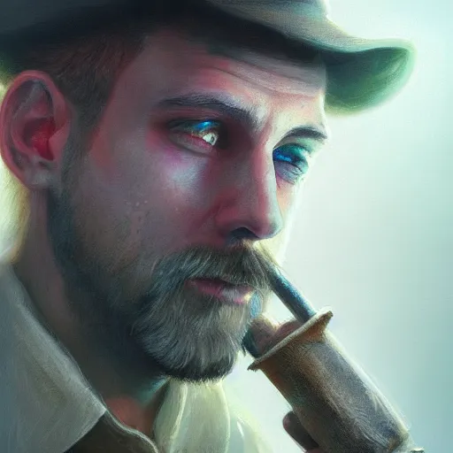 Prompt: portait of man with pp duster, atmosphere, glow, detailed, intricate, full of colour, cinematic lighting, trending on artstation, hyperrealistic, focused, extreme details, cinematic, reg rutkowski, fantasy art, highly detailed, digital painting, smooth, concept art, sharp focus, illustration