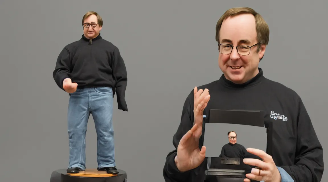 Image similar to vinil scale figure of Linus Torvalds, photo product