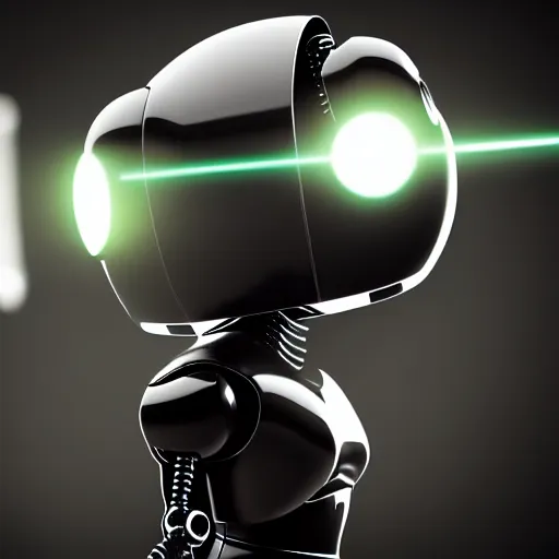 Image similar to a cute little robot. super realistic 8 k render of a dark hooded powerful elegant, cinematic composition