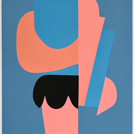 Image similar to A abstract painting in the style of Sophie Taeuber-Arp and Gary Hume and Tatsuro Kiuchi, flat colour-block style, geometric abstraction, portrait of beautiful woman, modern pastel colours