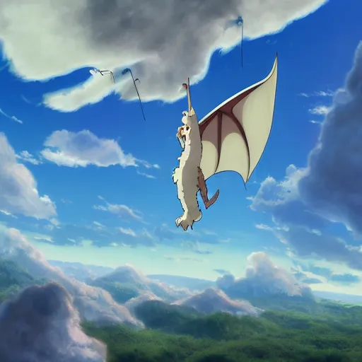 Prompt: luck dragon falcore soaring in the sky, 8 k character concept art, style of hayao miyazaki, 8 k rendering, vray, drum scanner