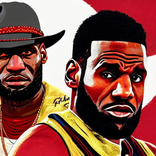 Image similar to LeBron James in red dead redemption 2 4k detail