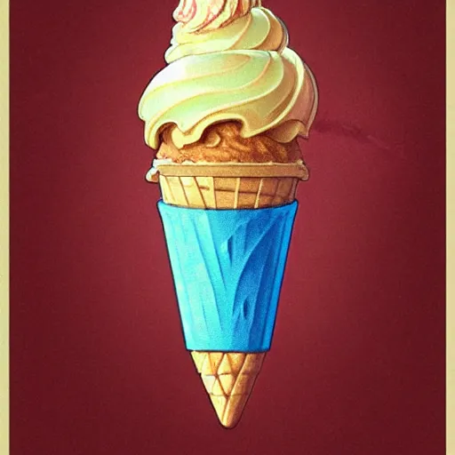 Prompt: Stylised and coloured Lineart of an icecream cone with three scoops of icecream stacked on top, highly detailed, digital pencil painting, artstation, concept art, crisp, sharp focus, illustration, art by artgerm and greg rutkowski and alphonse mucha