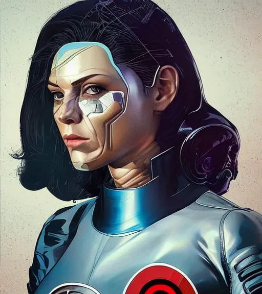 Image similar to portrait of a female android, by MARVEL comics and Sandra Chevrier, 3D