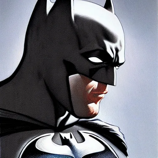 Image similar to ultra - realistic head and shoulders portrait painting of batman. art by boris vallejo. 4 k. ultra - realistic. highly detailed. epic lighting