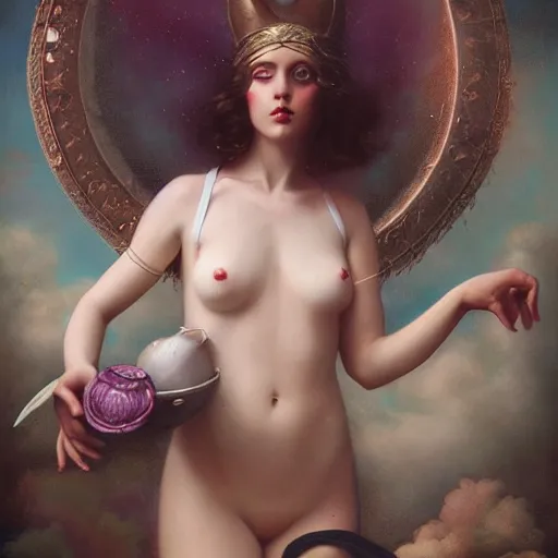 Image similar to the goddess of lost socks, by tom bagshaw peter kemp